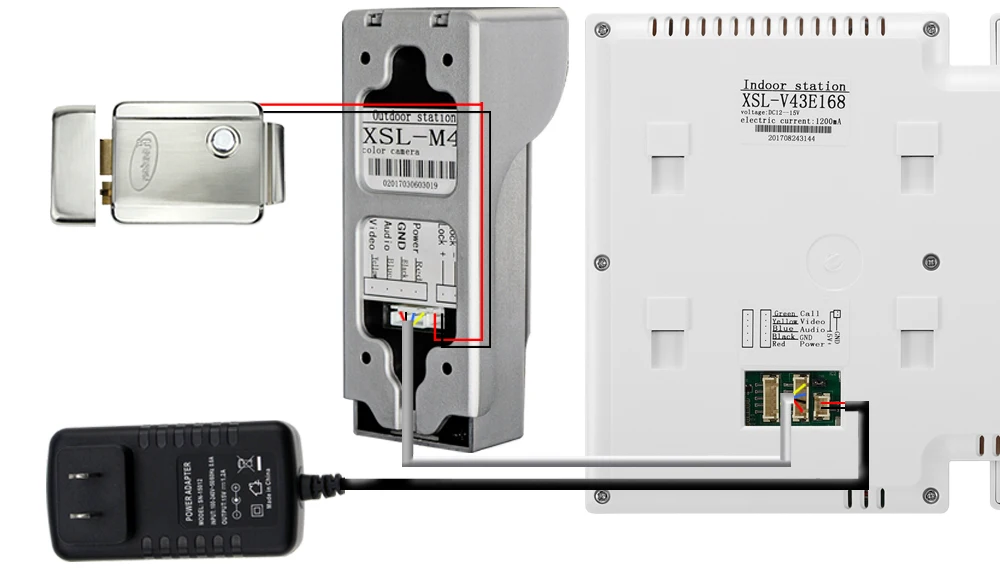 4,3 ''TFT lcd проводной дверной домофон для дома, видео дверной звонок, Система домофона IR COMS, ночное видение, уличная камера 700TVL, цветной монитор