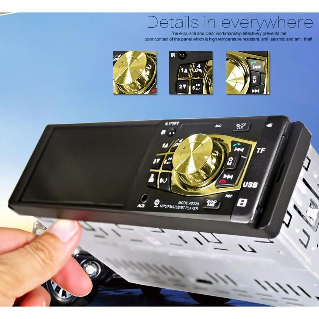 4 дюйма Автомобильный MP3-плеер WMA OLED Экран стерео AUX вызовов через Bluetooth fm радио USB автомобильный FM передатчик FM модулятор Автомобильный