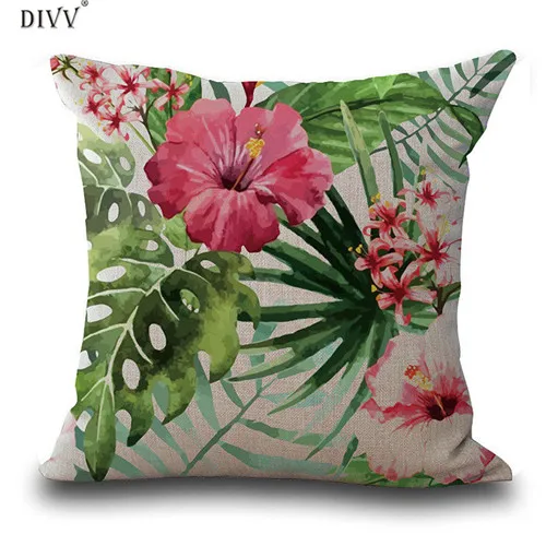 Чехол для подушки DIVV винтажный цветок тропические листья домашний декор M30Hot8536 - Цвет: B