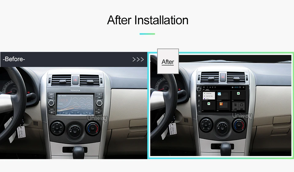 Flash Deal AKLL9071 uniway android 8.1 car dvd for toyota corolla 2008 2007 2009 2010 2011 2012 car radio gps player headunit navigation 2