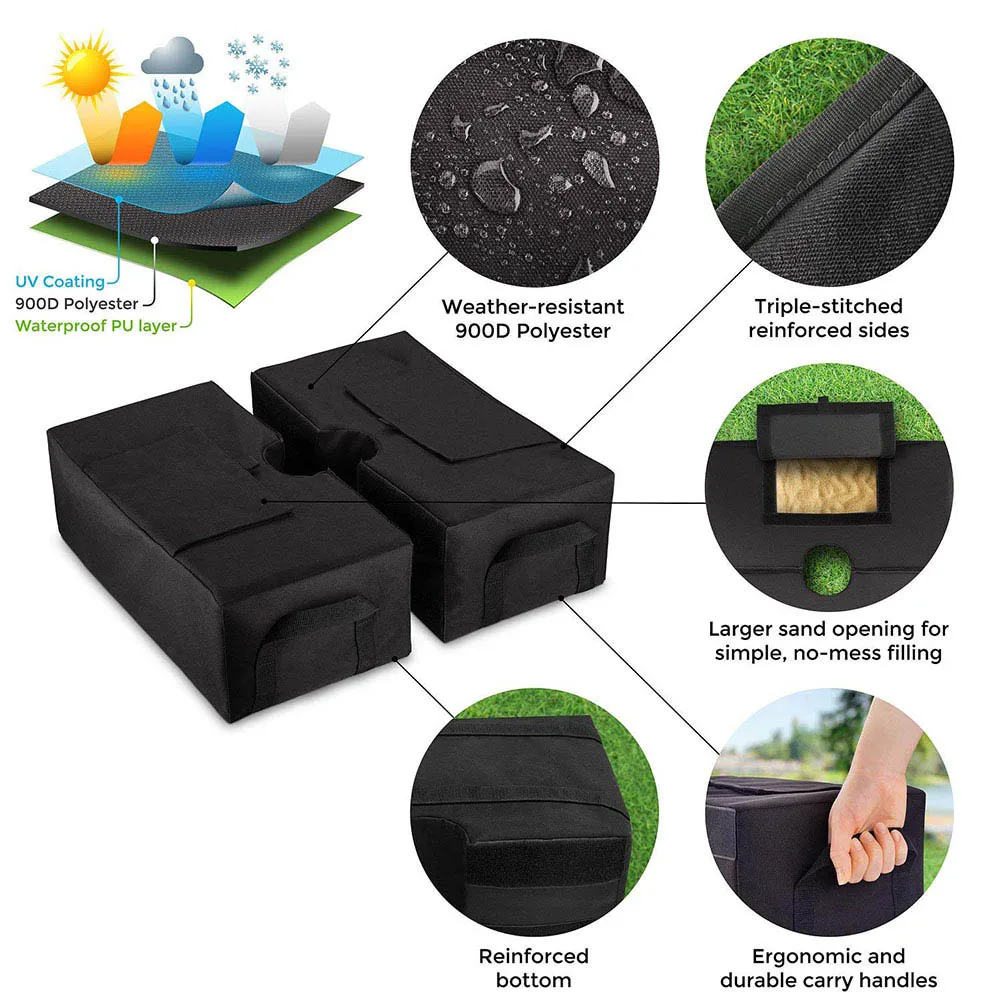 1 زوج الوزن أكياس رمل خيمة الساق المرجح مظلة القدم حامل مظلة ل في الهواء الطلق الشمس المأوى BB55 1 زوج الوزن أكياس رمل خيمة الساق المرجح مظلة القدم حامل مظلة ل في الهواء الطلق الشمس المأوى BB55