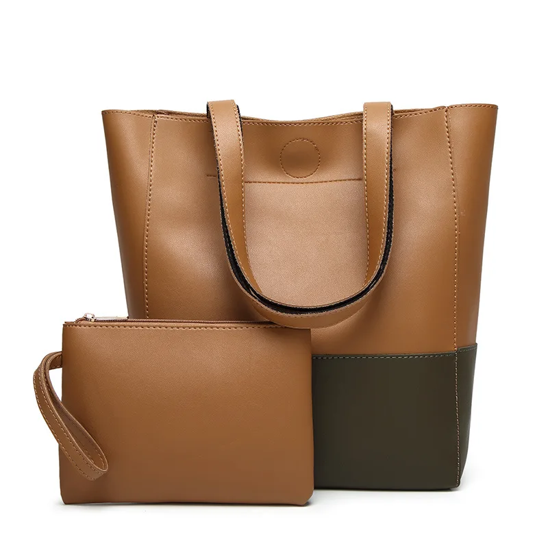 

Female Bag 2019 New Handbag Composite Bag PU Leather Women Casual Shoulder Bags Large Capacity Ladies Handbags Black Brown