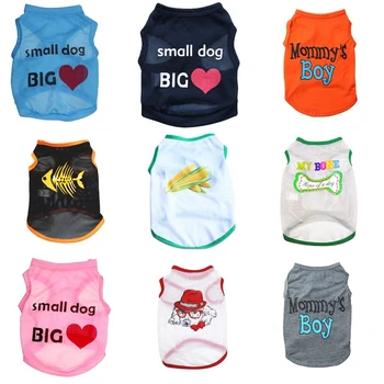 

Pet Dog Clothes Soft Summer Vest T Shirt Dog Cat Clothes Costume for Small Dogs Cartoon Vest for Puppy 35