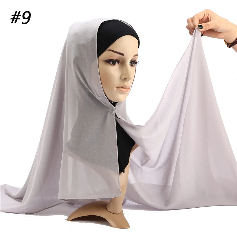 Мягкий Шифоновый мусульманский женский хиджаб современный шарф мусульманская одежда обертывание шаль тюрбан платок готов носить Арабские головные шарфы