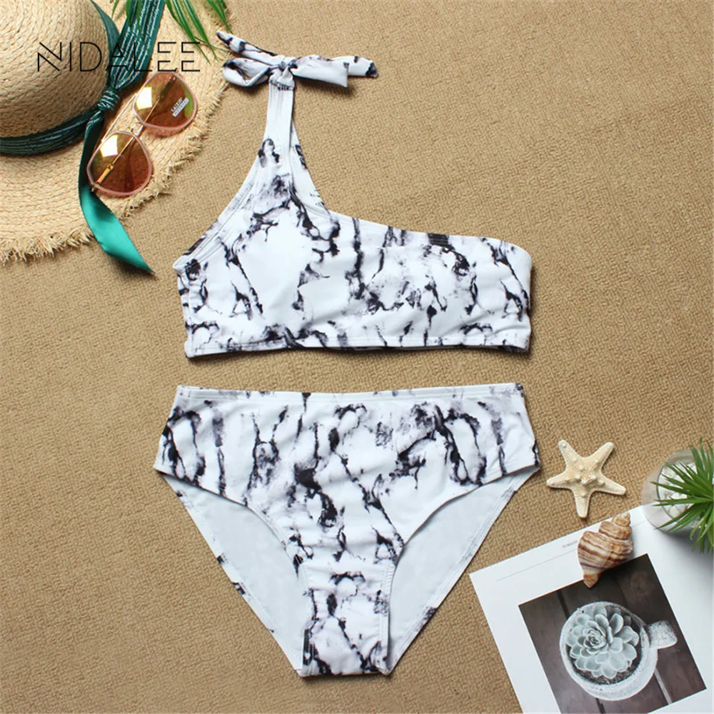 

New one shoulder bikini set sexy push up women's swimming suit high waist bikinis Brazilian hot sell beach wear swimsuits