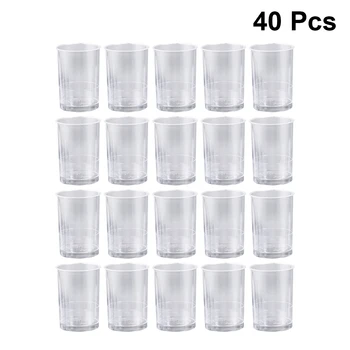 

40PCS 160ML Plastic Dessert Cups Clear Round Drink Wine Jelly Thickened Straight Cups Disposable Pudding Tiramisu Cups