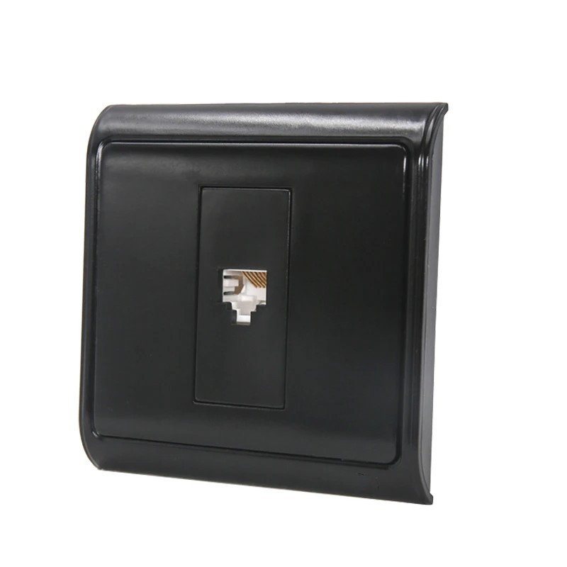 Black Color 1 Port CAT5E RJ45 Wall Panel pic 2