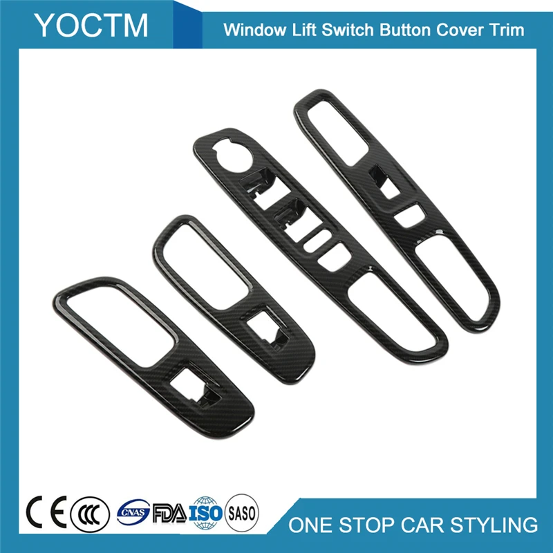 

Car Interior Accessories Window Lift Switch Button Cover Trim for Jeep Renegade 2015 2016 2017 Carbon Fiber Look ABS Car Styling
