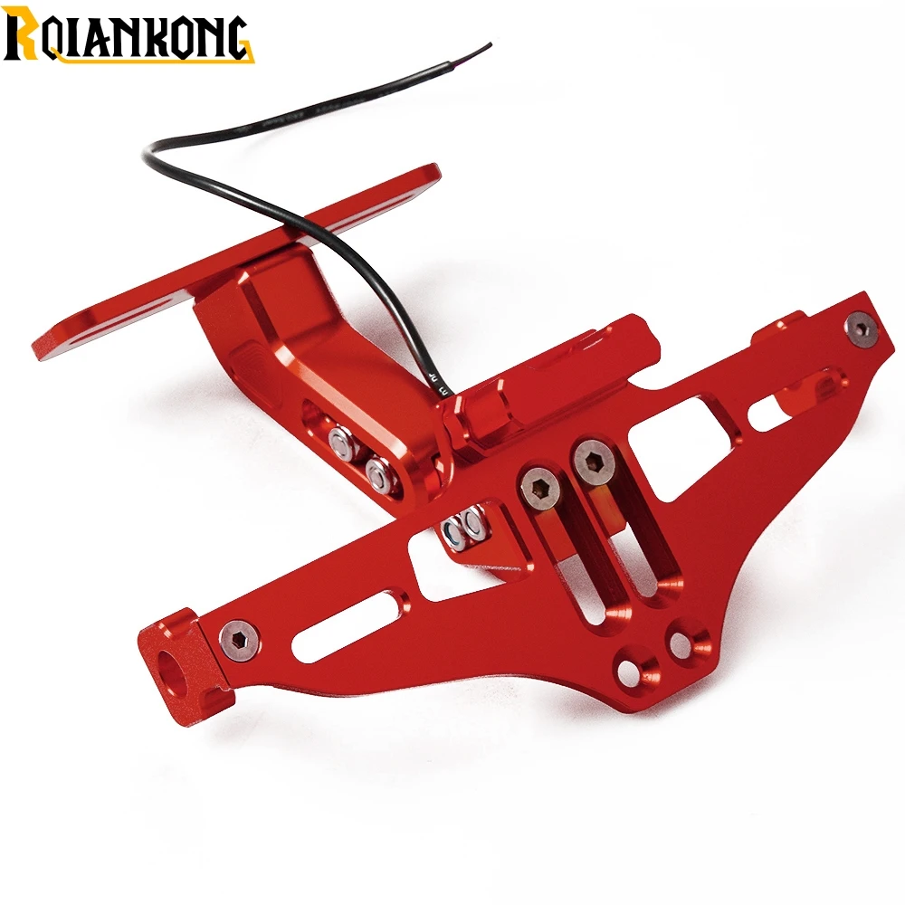 

CNC Aluminum Motorcycle Rear License Plate Mount Holder with LED Light For Honda VTR1000F / FIRESTORM VTX1300 X-11 CB400 HORNET