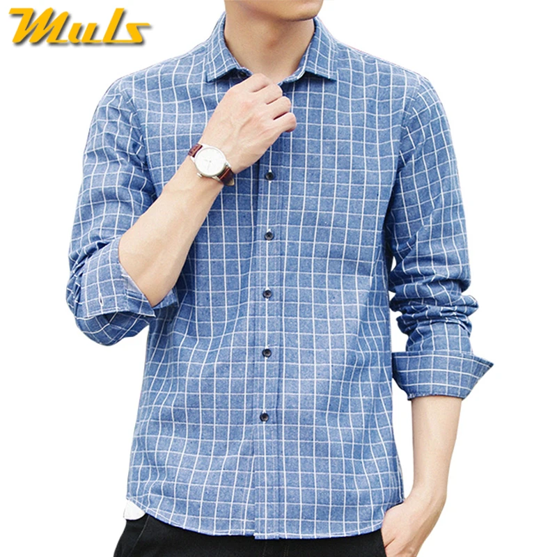 Рубашка мужская клетчатая с длинным рукавом 4 цвета|plaid shirt men|shirt men long sleevemale |