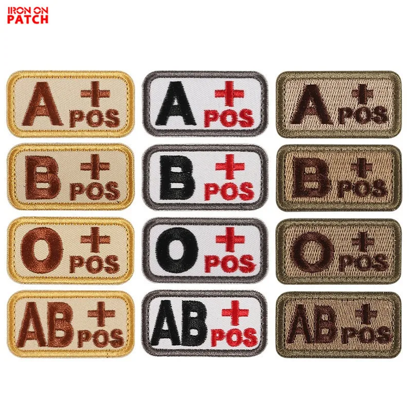 Embroidery Tactical Patch Blood Type 3D PVC Chapter A+B+AB+O+ POS A-B-AB-O  Negative NEG Blood Type Patch Tactical Military Badge - AliExpress