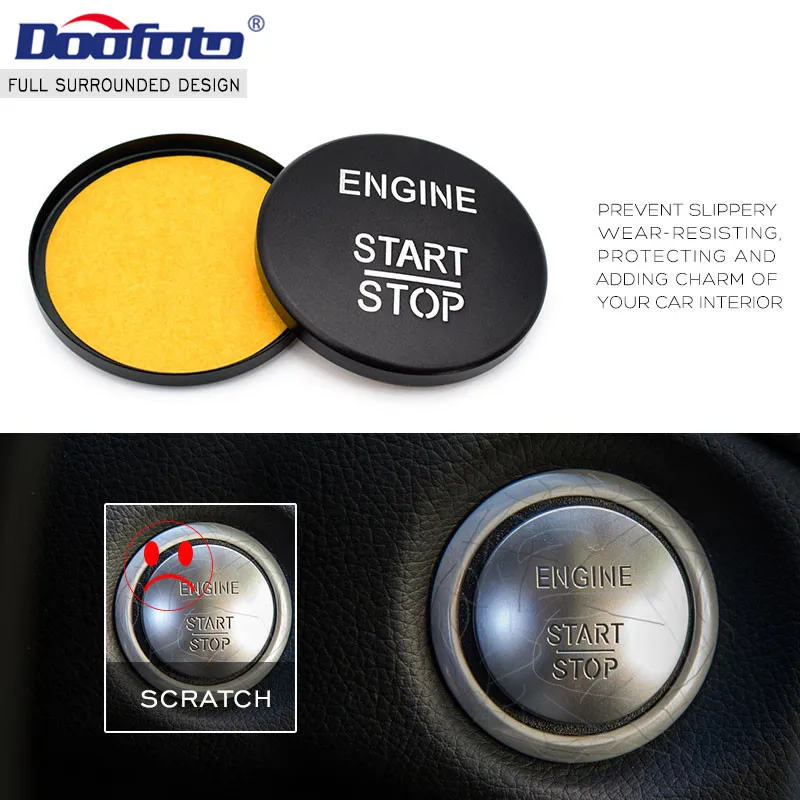 Doofoto Car Stickers Key Rings For Mercedes Benz AMG A B C GLC GLA CLA GL Class W176 W246 W205 X253 X156 C117 Engine Start Stop car stickers key rings