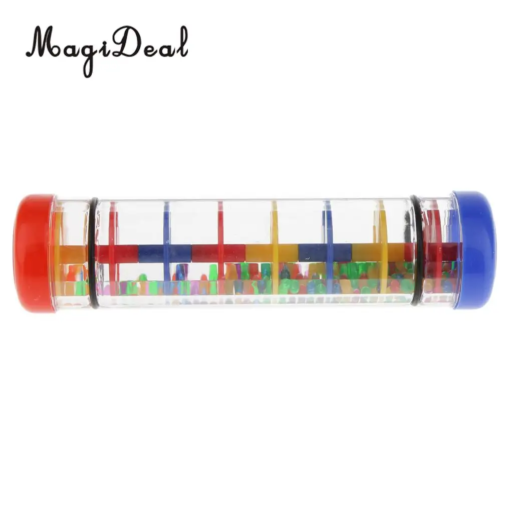 MagiDeal 1Pc Plastic Rain Sound Maker Shake Colorful Beads for Infant Baby Kids Youth Learn Play Toy Novelty Gift 20cm 10cm 30cm