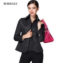 BURDULLY 2017 Womens Autumn Spring Parka Jackets Short Outerwear British Style Brand High Quality Coat Elegant Female Overcoat
