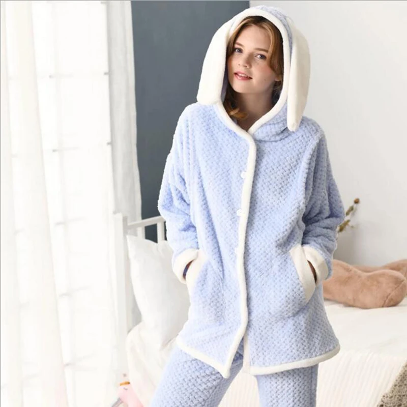 

Thicken Flannel Maternity Pajamas Pregnancy Sleepwear Nursing Nightgown Pregnant Pajamas Maternity Clothing Women Sets A181