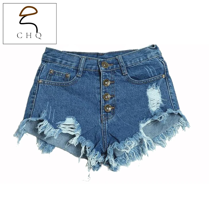 destroyed denim shorts