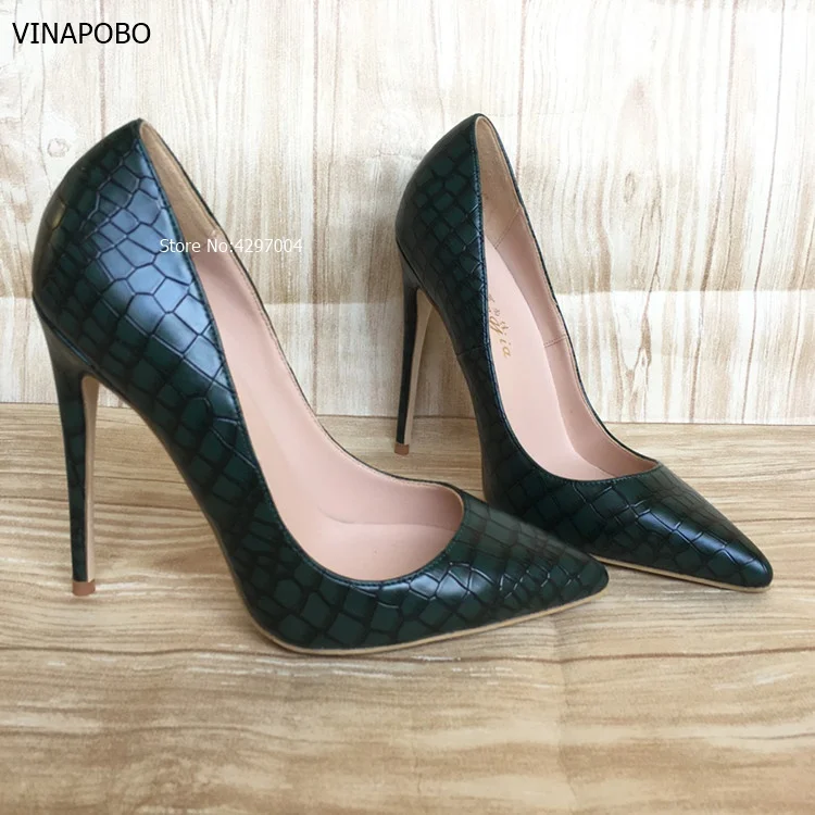 VINAPOBO New Arrival Gold Sequins Solid Color Shallow Wedding Party Shoes Sequined Large Size Elegant High Heels 12cm Stiletto