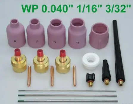 

18 PK TIG Torch Large Gas Lens WP-9/20/25 WP Tungsten 0.04" 1/16" 3/32