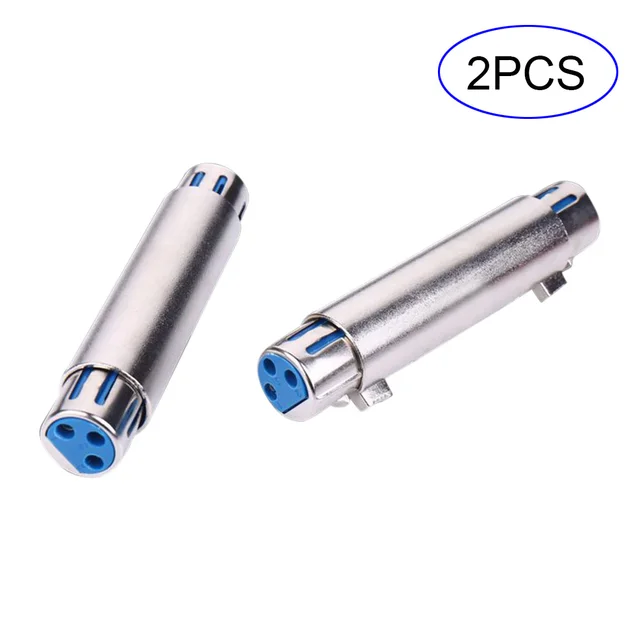2pcs 3 Pin Xlr Female To Xlr Female Jack Connector