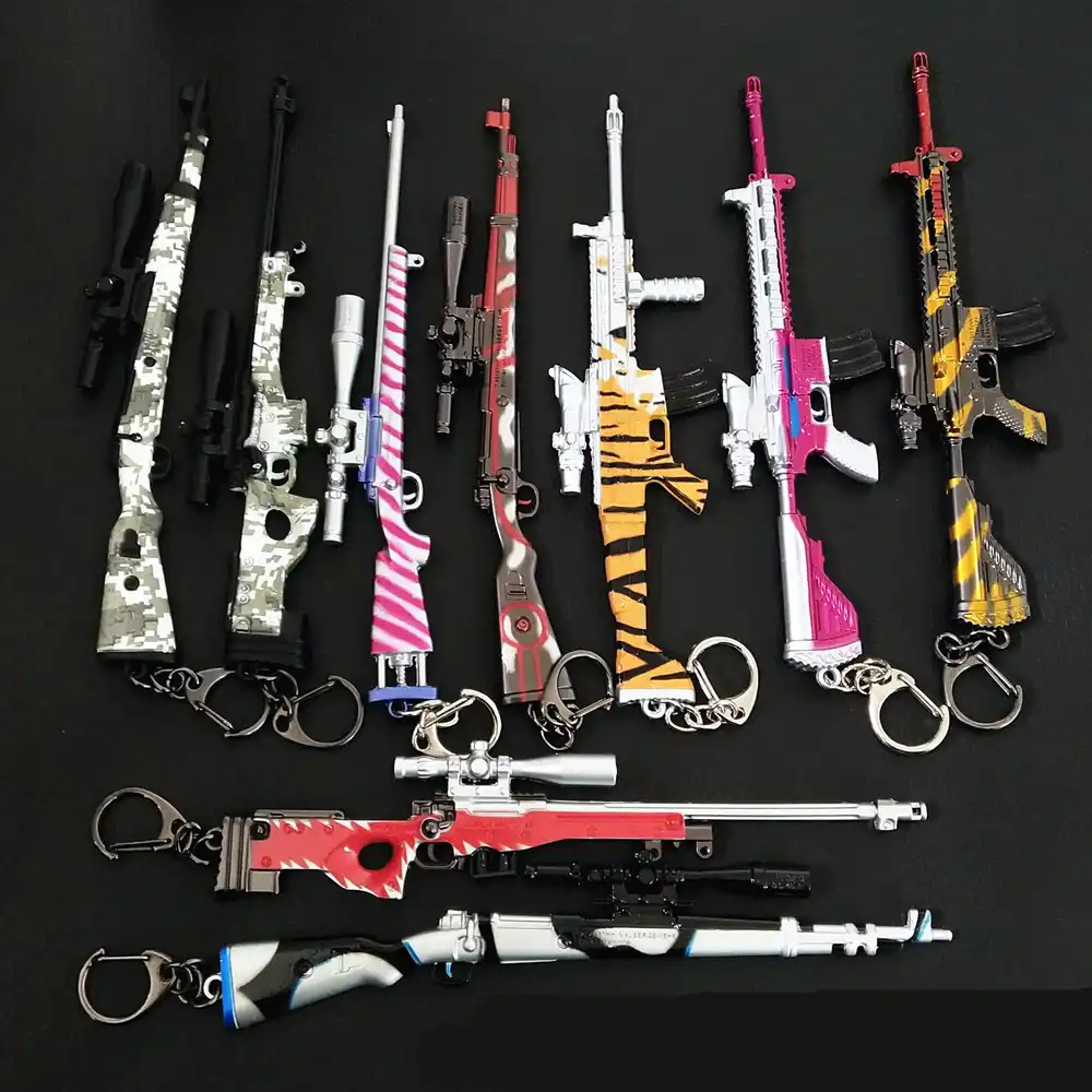 Hot Game Pubg 17cm Gun Model Alloy Keychain Llaveros Awm 98k M416 New Skin Key Ring For Men Women Holder Key Chain Gifts Key Chains Aliexpress