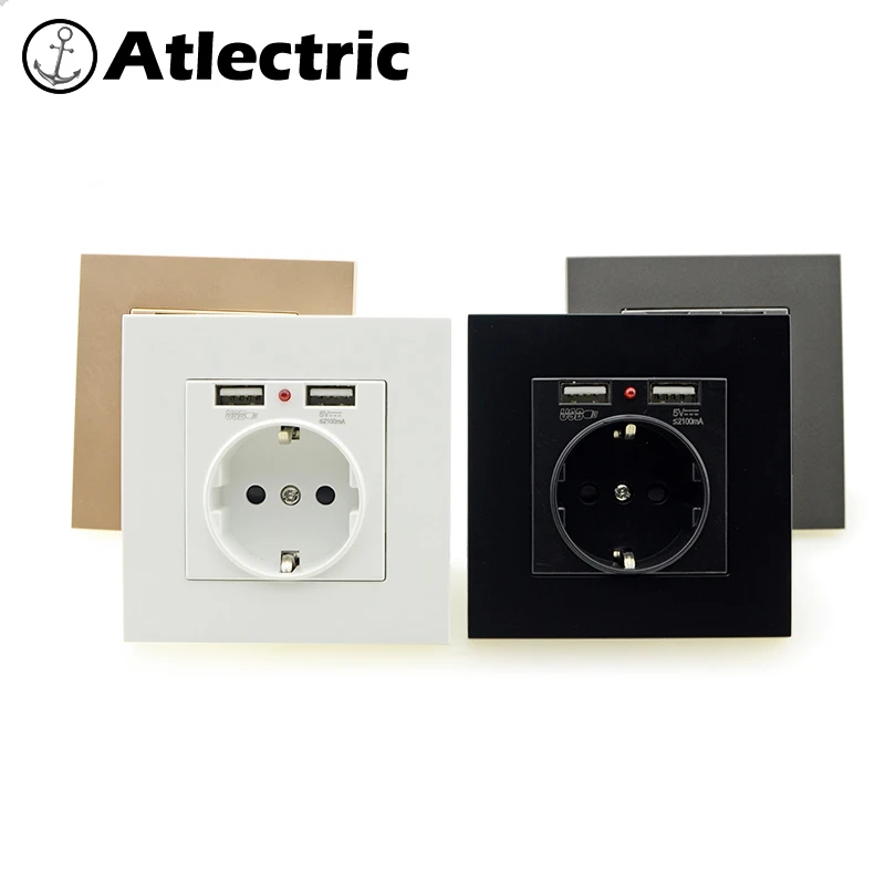 Atlectric Dual USB Автомобильное зарядное устройство на стене адаптер зарядки 2A стены