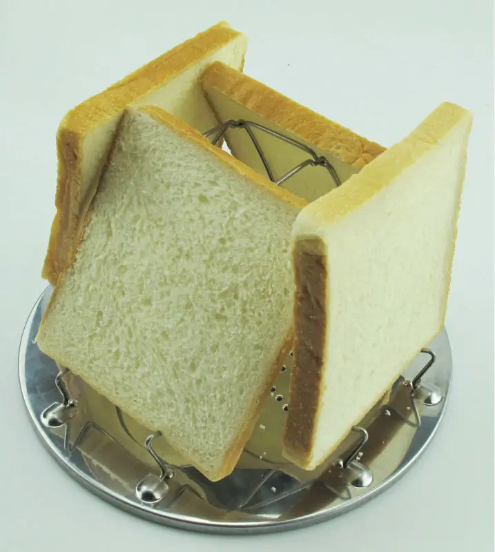 Estante tostador de camping de acero inoxidable 4 rebanadas bandeja tostadora