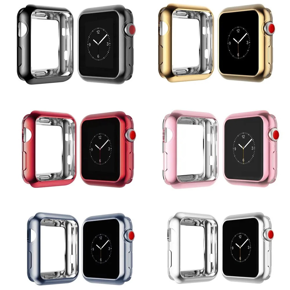 

For Apple Watch 4 Electroplated Plated Protective Case Cover Protector 40/44mm for iwatch 3/2/1 soft case TPU Ultra-thin42mm38mm