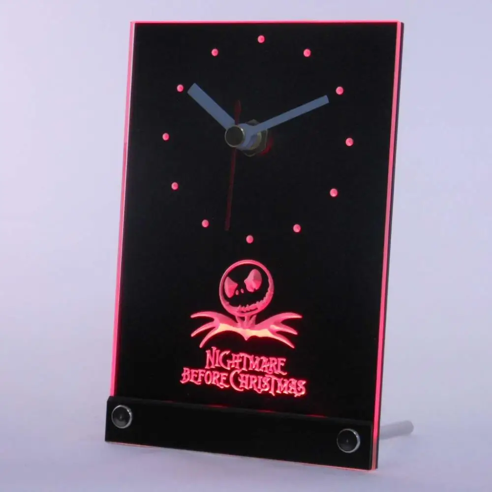 Tnc0214 Nightmare Before Christmas Table Desk 3d Led Clock Wall