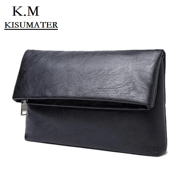 

Casual Men's Clutch Handbag PU Leather Envelope Folding Bag for Business Wallet Clad Cover Type Handbag Free Shipping