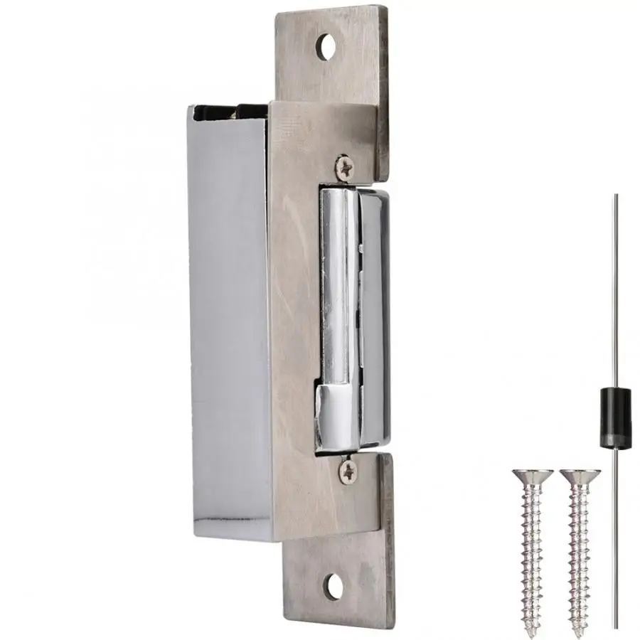 

DC12V Narrow-Type Electric Strike Silver Door Lock Double Unlock Mode Access Control Door Locker cerradura