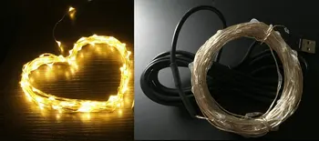 

5PCS/LOT 10M 100Leds USB LED copper String fairy Lights micro vine moon lamp Wedding Christmas Xmas Garden Garland party decor
