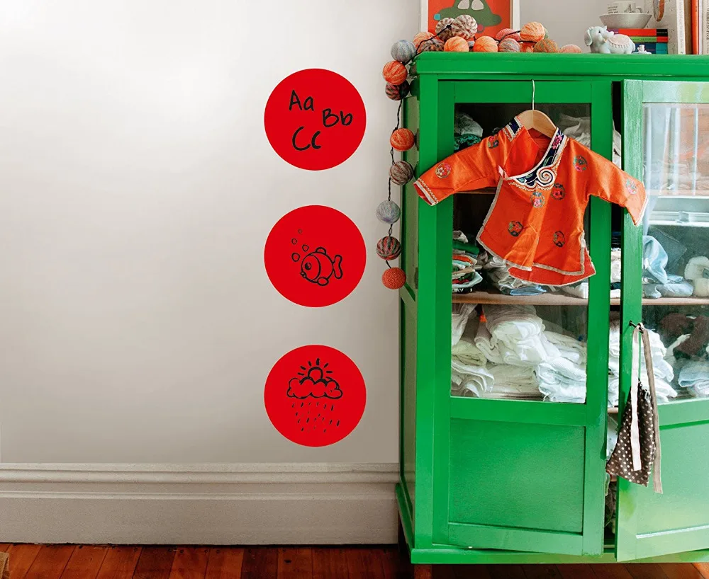 3PCS Wall Stickers Round Peel & Stick Dry Erase Dots Marker 3 Count