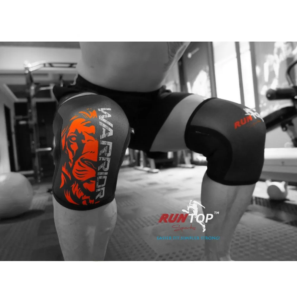 Goede RUNTOP 7mm Neopreen Knie Mouwen Crossfit WODS Squats Gewichtheffen Powerlifting Fitness Knie Pad Brace Cap Compressie
