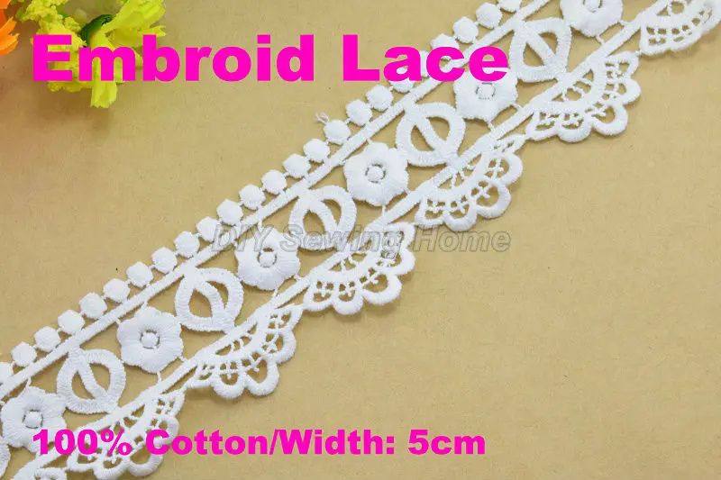 

5cm width 100% cotton lace sewing ribbon guipure lace trim or fabric warp knitting DIY Garment Accessories free shipping#3270