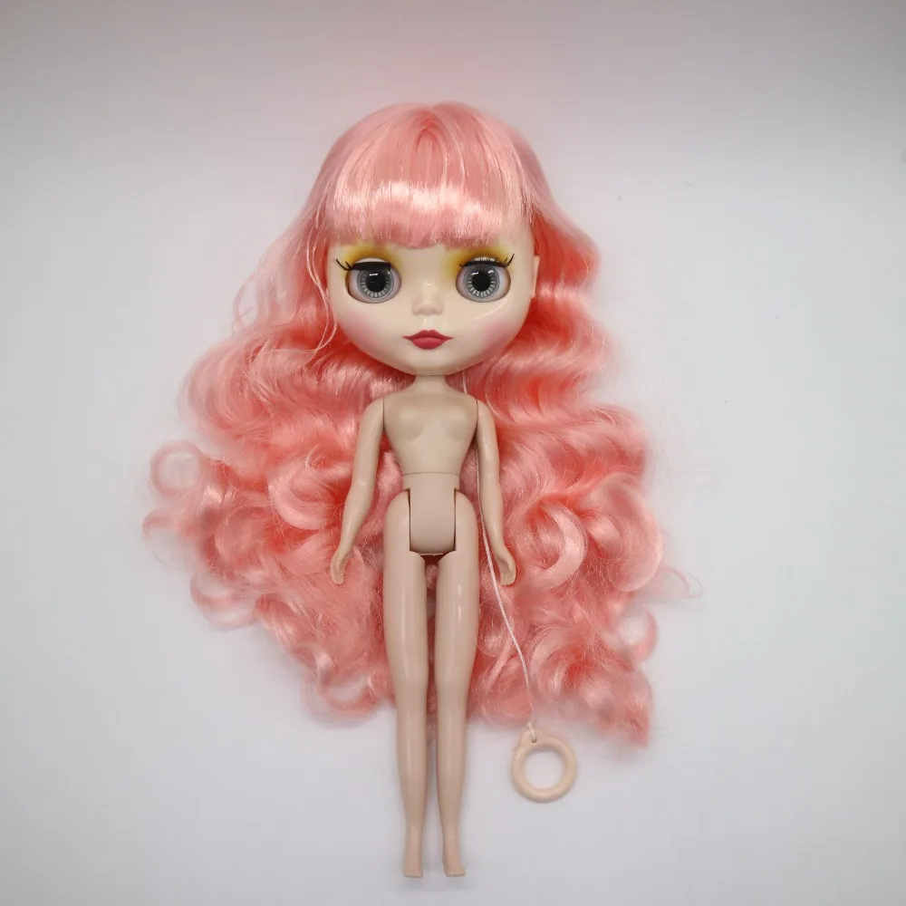 Обнаженная кукла blyth, розовые волосы фабричная кукла, подходит для DIY ksm32147