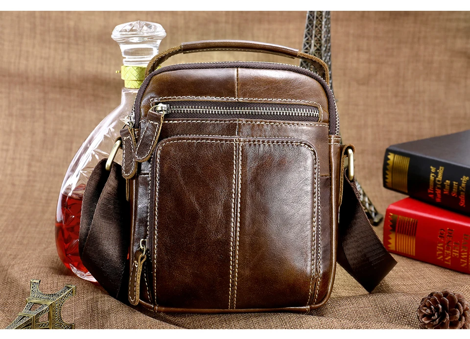 3messenger bag men's genuine leather