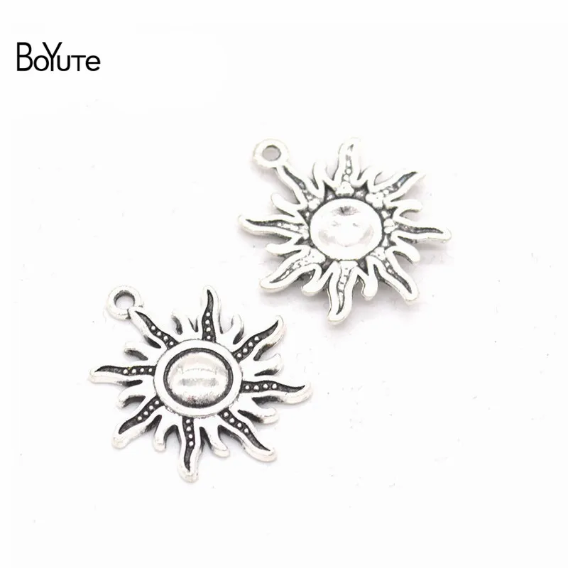 BoYuTe (50 PiecesLot) 4 Colors 2825MM Metal Alloy Sun Pendant Charms Diy Hand Made Jewelry Accessories (2)