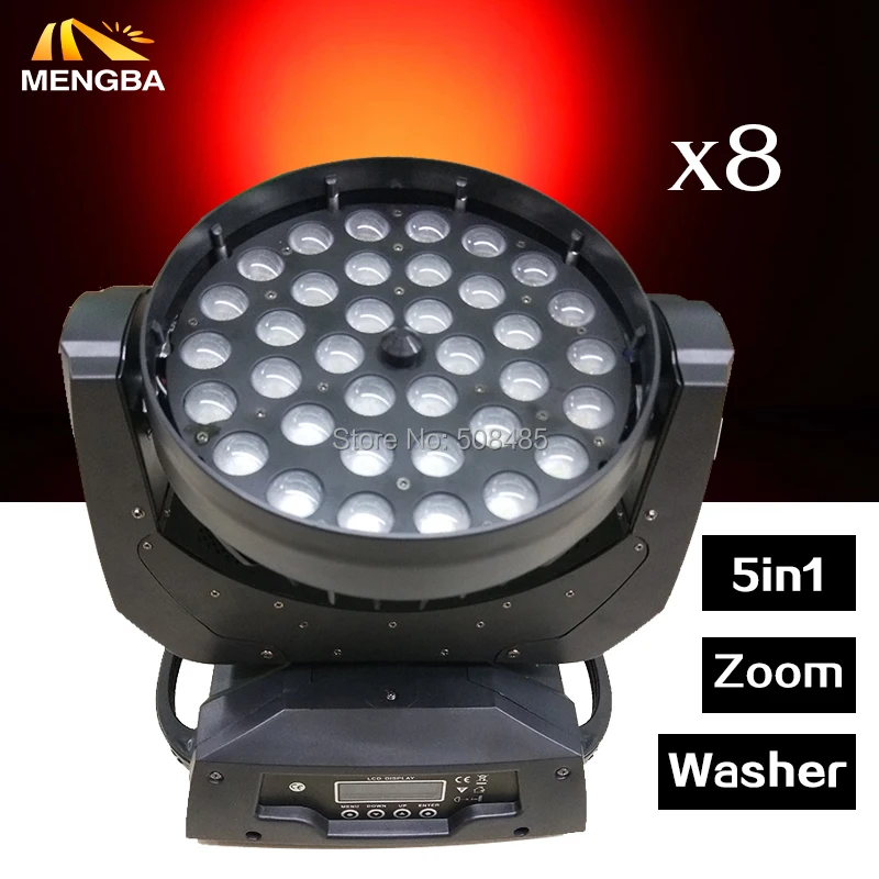 

8pcs/lot 36X15W RGBWA 5IN1LED Wash Zoom Moving Head Light DMX Controller Stage Lighting