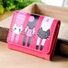 HOT New Coming Fashion Lady Women Short Check Purse Cat lovely wallet PU Leather wallet Card holder Famous brand Wallet ► Photo 3/6