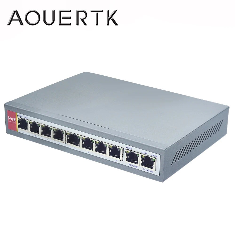 AOUERTK eiee802.3af 4 + 2 порта PoE переключатель для камеры через Ethernet и Оптическая передача