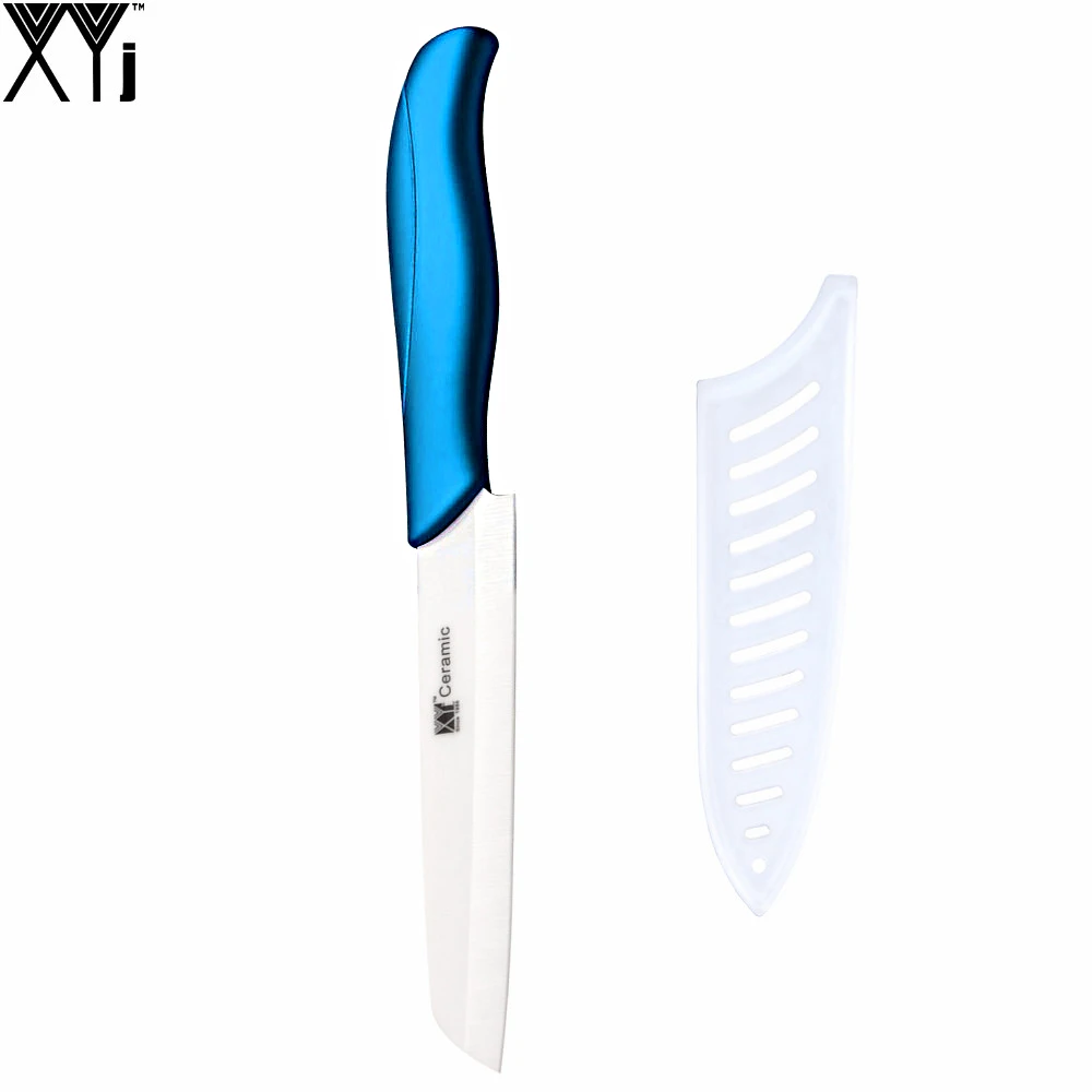 4" XYJ Brand Ceramic Knife Blue Ergonomic Grip Handle Zirconium Oxide Blade Cooking Tools Non