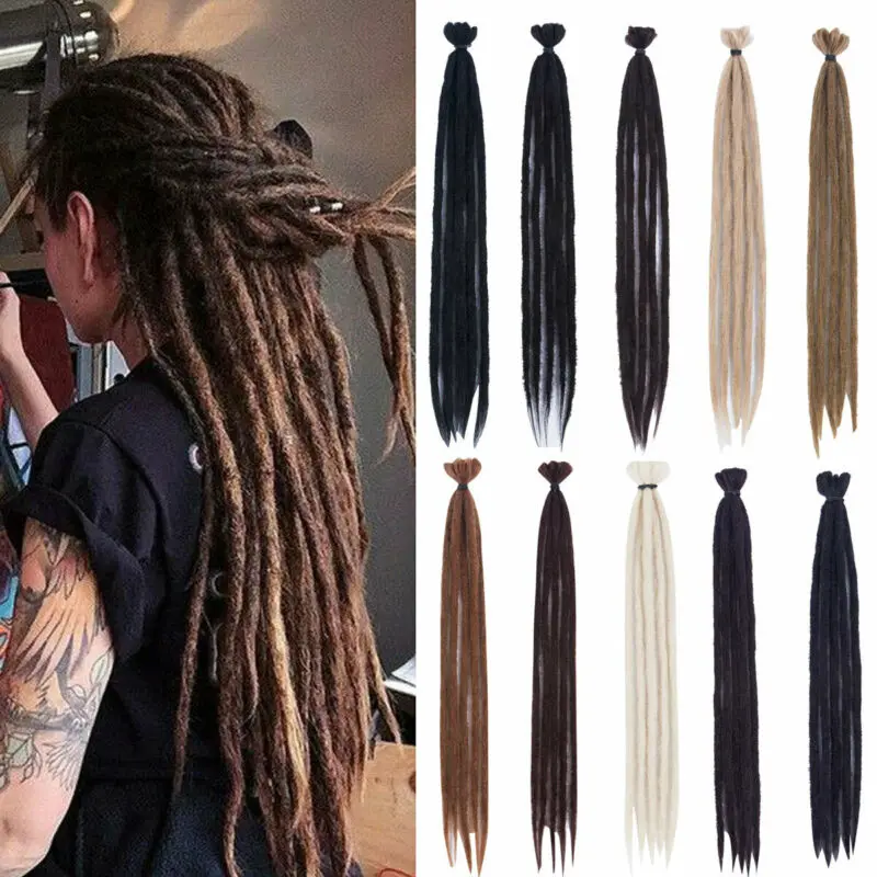 

5Pcs 20-24" Synthetic Dreadlocks Crochet Braid Faux Dreads Hair Extensions Hairbands Viscera 10Colors