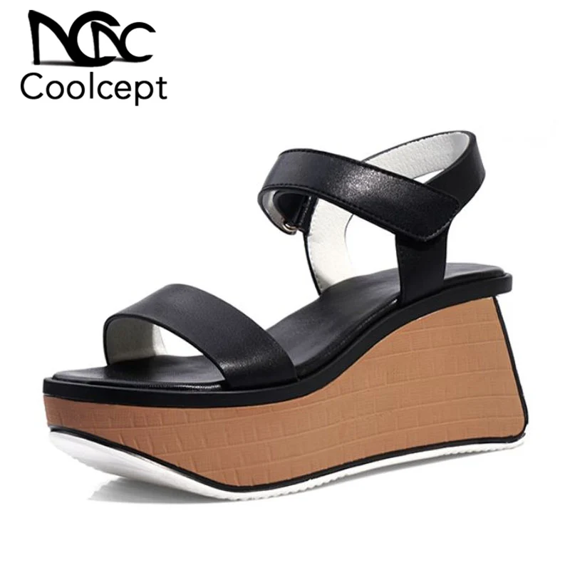 

Coolcept Women High Heel Sandals Open Toe Buckle Platform Ladies Sandals Fashion Ladies Summer Shoes Party Footwear Size 34-39