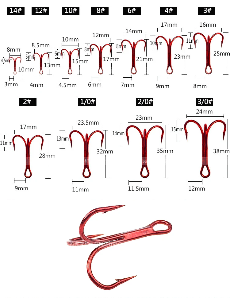 10 шт./лот рыболовный крючок 14#12#10#8#6#4#3#2#1/0#2/0#3/0# джиг голова рыболовные аксессуары Высокоуглеродистая сталь тройной hengelsport