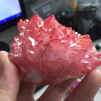 

141g Crystal Decoration Home Stone D46 Electroplating Quartz Cluster Specimen Healing Storm Crystal