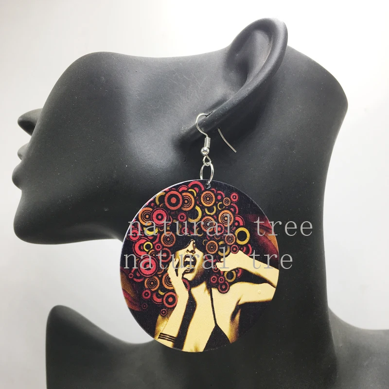 Free Shipping! Rock Afro Wooden Earrings | Украшения и аксессуары