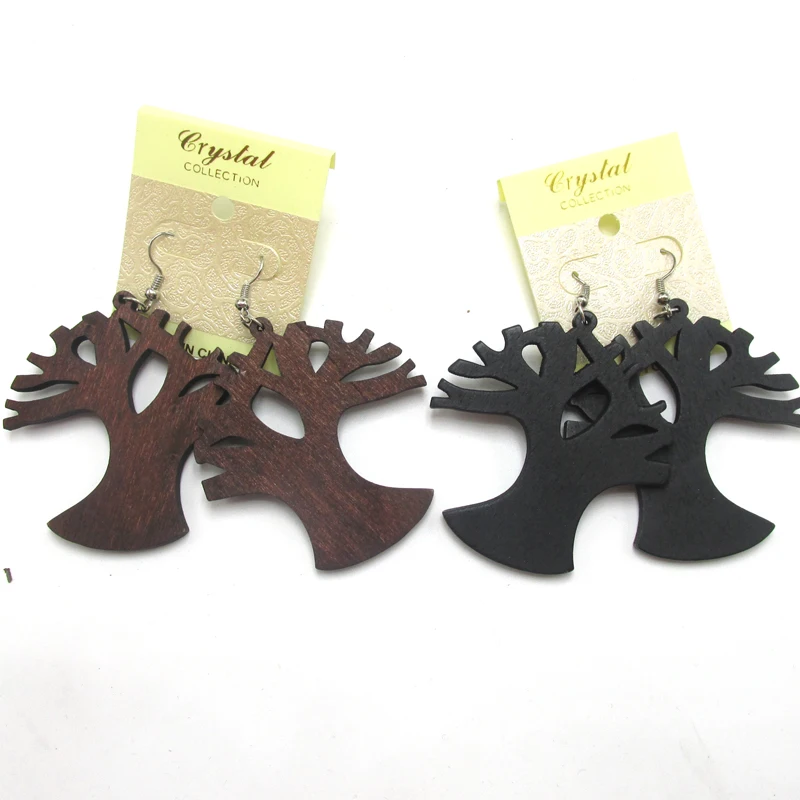 Бесплатная доставка! Новейшие деревянные серьги с деревом жизни|tree life earrings|tree