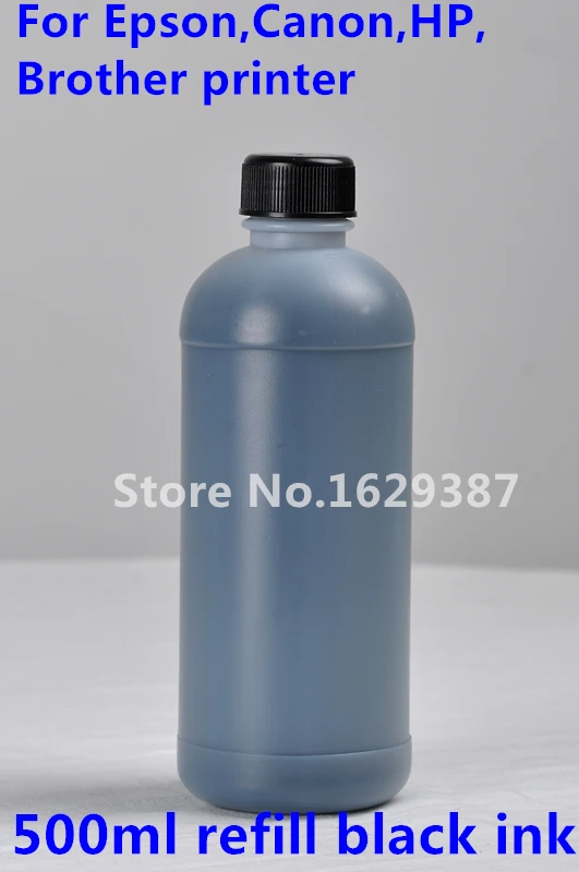 

free shipping 500ml High quality universal REFILL Black dye INK suit for Eposn Canon HP Brother printer printing ink,