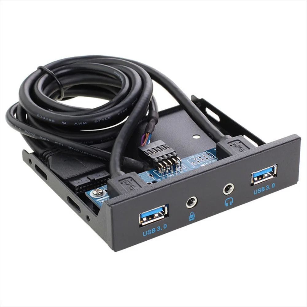 

3.5'' 2 USB3.0 A Hub + HD Audio to 20Pin Header Floppy Front Drive Panel 2018