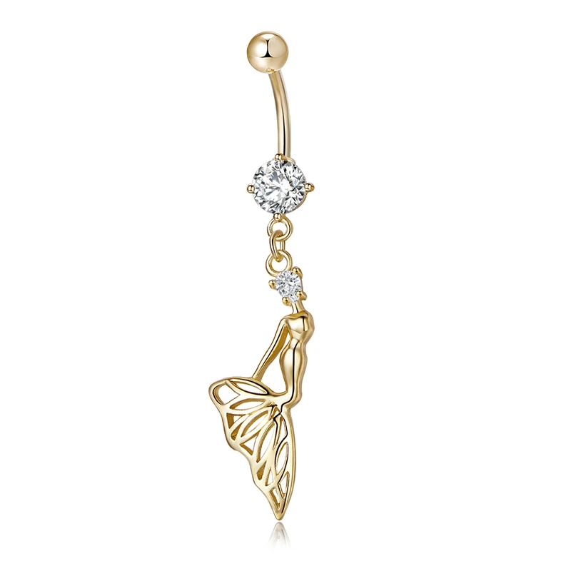 

Elegant Mermaid Zircon Cord Ring Navel Button Navel Nail Puncture Products